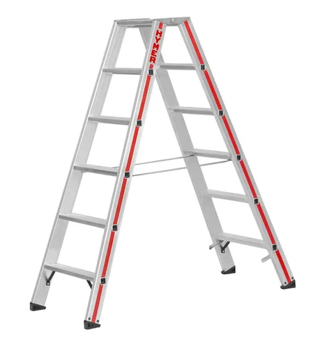 Hymer Stufen-Stehleiter 2x6 Stufen, beidseitig begehbar von HYMER
