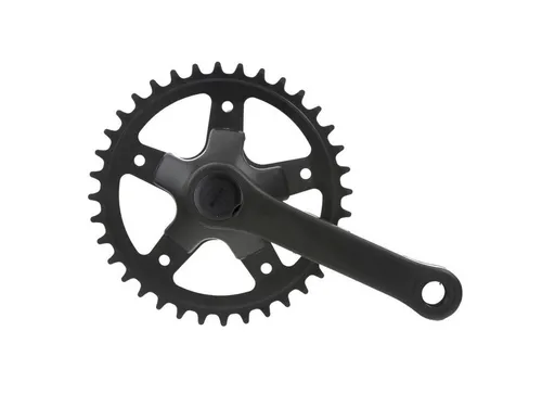 TiyoBike Fahrradkurbel Kettenrad Garnitur kplt 1 2 x 3 32 36 Zähne Stahl schwarz