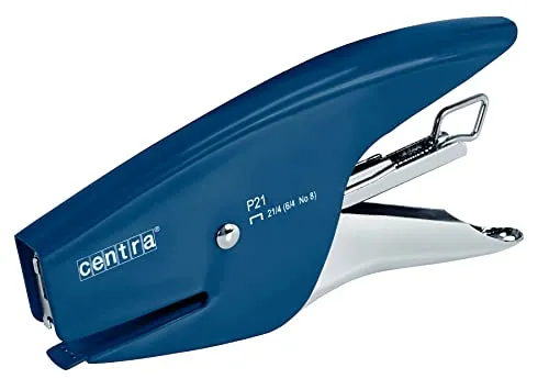 Esselte Centra Heftzange P21, kompatibel mit Heftklammern 21/4 mm, blau, 626152