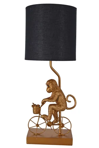 Nachttischleuchte Affe Gold Lampe Tierfigur Tischleuchte Leseleuchte Dekolampe