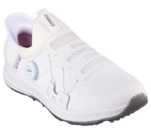 Skechers Herren Go Elite 5 Arch Fit Waterproof Slip in Golf Shoe, Weiss - Herren-Golfschuhe mit wasserdichter Membranschutz und podologisch zertifizierter Arch Fit Einlegesohle für optimalen Komfort und Unterstützung auf dem Golfplatz.