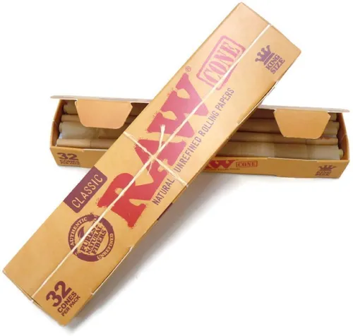 RAW classic  konische Hülsen PAPER CONES King Size 109mm 32 Stück im Pack