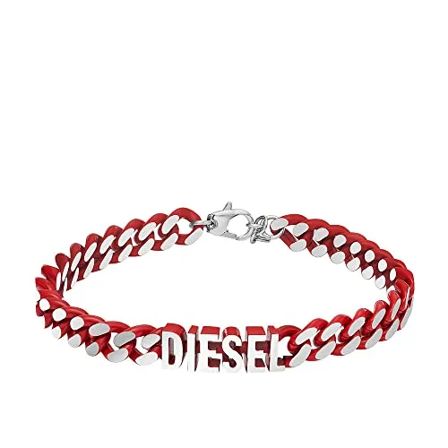 Diesel Herrenarmband aus Edelstahl - 2 Farben - Armbänder für Herren, robustes Edelstahl-Material mit gebürstetem Finish und praktischem Karabinerverschluss für sicheren Halt.