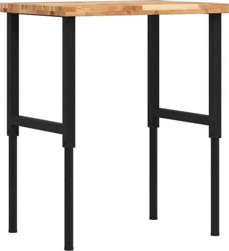 vidaXL Werkbank aus Akazienholz 80x60 cm - Höhenverstellbar - Robuste Werkbank aus massivem Akazienholz, ideal für Heimwerker. Höhenverstellbar und mit geräumiger Arbeitsplatte für vielfältige Nutzung. Perfekt für Innen- und Außenprojekte.