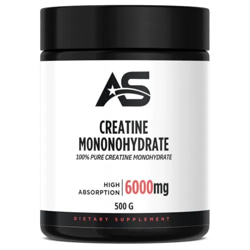 American Supps Creatine Monohydrate 100% pures Kreatin Monohydrat Pulver - Kreatin Pulver für Bodybuilding und Kraftsport, unterstützt Muskelaufbau und Leistungssteigerung, 500 g, Made in Germany.