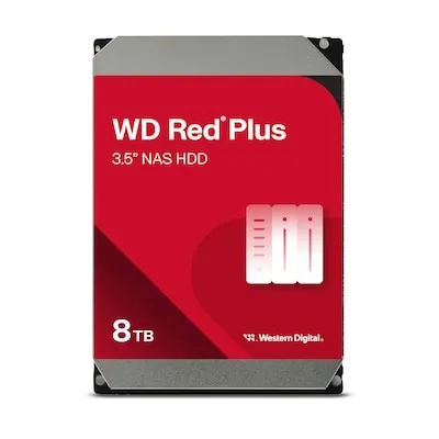 WD Red Plus WD80EFPX NAS HDD - 8 TB, leise und stromsparend für 24/7 Dauerbetrieb, ideal für effiziente Datenspeicherung in NAS-Systemen