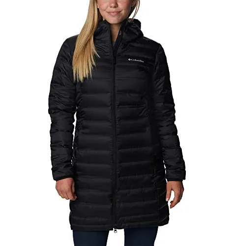 Columbia Lange Daunenjacke mit Kapuze für Damen, Lake 22 II - Funktionsjacke für Damen, wasserabweisend und perfekt für kalte Wintertage, mit 650-cuin-Füllung für optimale Wärme und praktischen Taschen für Sicherheit und Komfort.