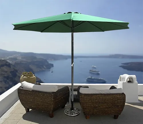 Haushalt International ALU Landhausschirn Sonnenschirm 300cm mit Kurbel - Sonnenschirm mit praktischem Kurbelmechanismus, UV 50+ Schutz und wasserabweisender Bespannung, ideal für Garten und Terrasse.