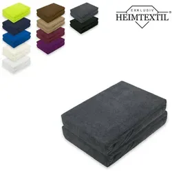 EXKLUSIV HEIMTEXTIL Frottee Spannbettlaken Doppelpack 140 x 200 cm - Spannbetttücher aus 80% Baumwolle, 20% Polyester, Öko-Tex zertifiziert, mit Rundumgummizug für perfekten Sitz und faltenfreie Oberfläche. Pflegeleicht und waschbar bis 60°C.