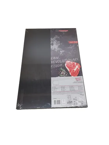 Extra Großes Kunststoff Schneidebrett Schwarz – HACCP Farbcodierung für gegartes Fleisch - Hackbretter – Hygienisch und spülmaschinenfest, ideal für professionelle Küchen und Grillliebhaber. Mit ca. 45 x 30 cm bietet es ausreichend Platz für alle Schneidarbeiten.