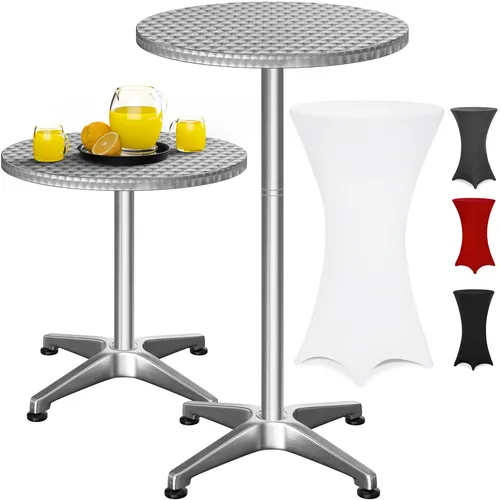 Casaria® 2in1 Höhenverstellbarer Stehtisch mit Husse