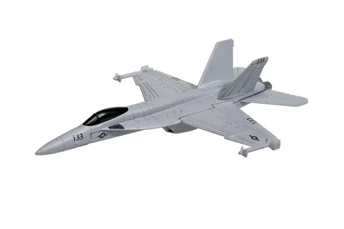 Flying Aces F-18 Super Hornet™ - Grau - Detailgetreues Flugzeugmodell aus Druckguss mit lackierter Oberfläche und einer Spannweite von 80 mm. Ideal für Sammler und Militärmodell-Fans.