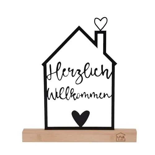 UNUS Aufsteller Herzlich Willkommen Logo in schwarz