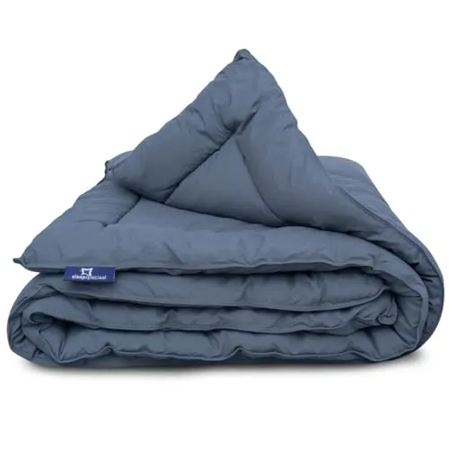 Slaapspeciaal Bettdecke ohne Bezug 200x220 - Ganzjahresdecke extra lang [Softcell Füllung], Steppdecke mit Gelfasern für Daunengefühl - Waschbare allergiker Bettwäsche - Grau