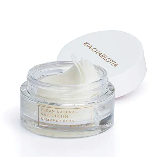 Kia-Charlotta Nagellackentferner Pads 100% Vegan & Tierleidfrei, Ohne Aceton & Alkohol - Made in Germany | Nagellackentferner Acetonfrei mit Bio-Jojoba & Avocadoöl, Entfernt alle Nagellacke | 40 Pads