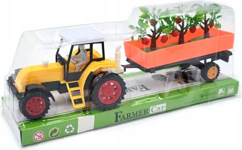 Traktor mit Anhänger Spielzeug Bauernhof Fahrzeug Landmaschine Kinder 30cm Sortiert