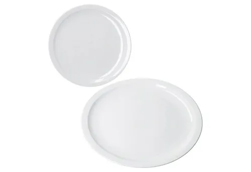 MamboCat Pizzateller 2er Set Bianco Pizzateller Ø30,5cm XL-Teller weiße große Platte