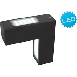 Näve LED Außen Wandleuchte ANGUS - Anthrazit, Modern Style - Lampen: Stilvolle Außenwandleuchte aus Aluminium und Kunststoff, bietet 250 Lumen bei 3000K. Ideal für Garten und Terrasse, sorgt für Sicherheit und setzt Akzente.