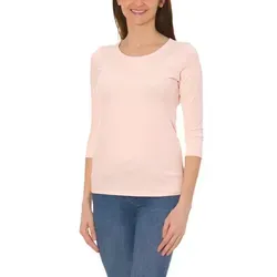 Alkato Longshirt Alkato Damen Shirt 3/4 Arm mit Rundhals rosa L