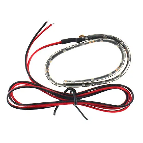 Seki Streifen 30cm 12V kaltweiß Innenraumbeleuchtung Auto KFZ IP65 Spritzwassergeschützt 1 Meter Anschlussleitung LED-Leuchtmittel, Kunststoff, 1.1 W