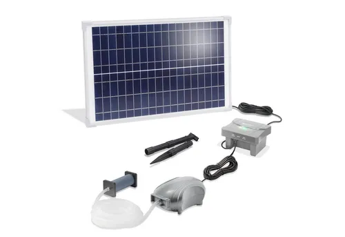 esotec Solar Teichbelüfter-SET 25/600 mit LiFePo4 Akku - Gartenpumpen: Effiziente Teichbelüftung mit leistungsstarkem Solar-Akku für bis zu 26 Stunden Laufzeit. Ideal für gesunde Teichökosysteme!