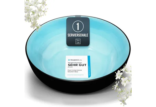 Steingut Servierschüssel Ibiza in schwarz von PURE LIVING INTERIOR DESIGN