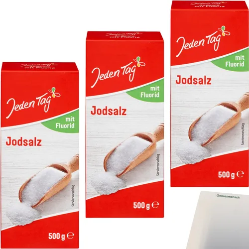 Jeden Tag Jodsalz mit Fluorid 3er Pack 3x500g Packung usy Block