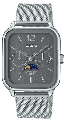 Casio Watch MTP-M305M-8AVER - Herrenarmbanduhr mit Mondphasenanzeige, stilvolles Design und praktische Kalenderfunktion, wasserdicht bis 5 Bar, ideal für modebewusste Männer.