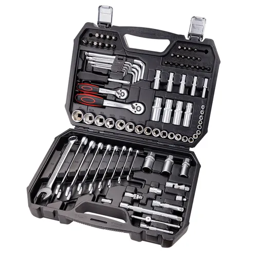 Zoll Ratschenkasten 92-tlg. - Knarrenkasten Steckschlüssel Set - Ratschenschlüssel Set mit 92 Teilen, ideal für professionelle Anwendungen und Heimwerkerprojekte.