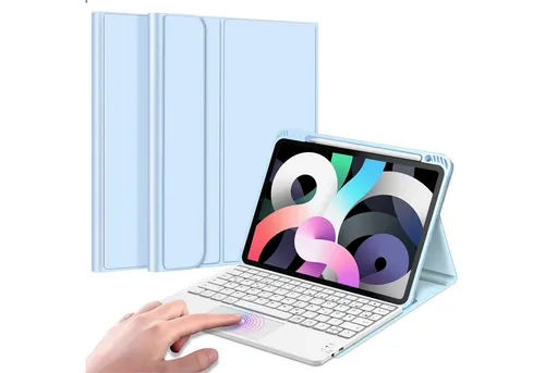 Fintie Tablet-Hülle mit Tastatur für iPad Air 11'' - Tastatur-Hülle mit abnehmbarer Bluetooth-Tastatur und Touchpad für iPad Air 10.9 Zoll, bietet komfortables Tippen und umfassenden Schutz im schlanken Design.