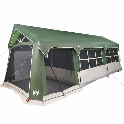 vidaXL Campingzelt für 10 Personen - Wasserdicht und Geräumig - Geräumiges 10-Personen Zelt, ideal für Familien- und Gruppen-Camping. Robuste Materialien und einfacher Aufbau sorgen für Komfort und Schutz bei jedem Wetter.