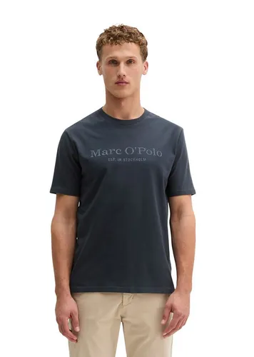 Marc O'Polo Herren T-Shirt aus Bio-Baumwolle, Blau (Dark Navy) - T-Shirts für Herren, 100% nachhaltige Bio-Baumwolle für höchsten Tragekomfort und Stil, ideal für jeden Anlass.