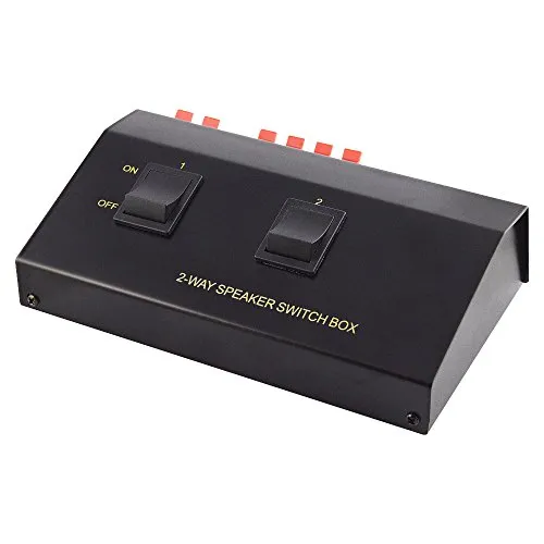 BestPlug Audio Lautsprecher Umschaltbox Switch für 4 Boxen, Schwarz