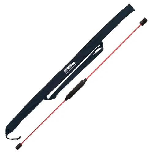 Sport-Tec Schwingstab 160 cm mit Tasche - Turntrainingsgerät für effektives Ganzkörpertraining, inklusive praktischer Tragetasche in rot/schwarz für einfache Mobilität.