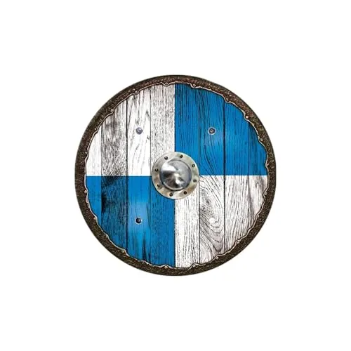 Holzspielerei Wikingerschild Krieger blau