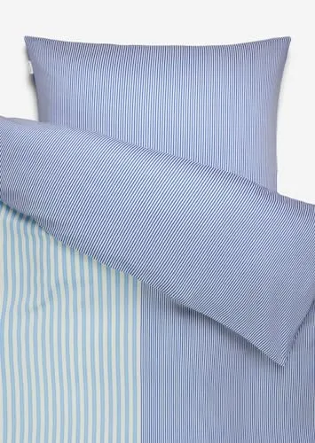 Marc O'Polo Bettwäsche Ellan Cool Cobalt 135 x 200 cm - Bettwäsche-Set aus 100% Bio-Baumwolle, GOTS-zertifiziert, in softer Satin-Qualität mit praktischem Reißverschluss, ideal für einen erholsamen Schlaf.