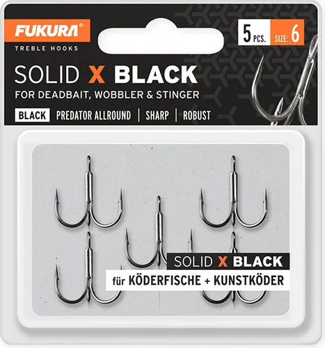 Fukura Solid X Drillinge - Drillingshaken, Größe/Packungsinhalt:Gr. 6 / 5 Stück