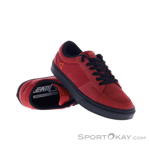 Leatt Shoe 1.0 Flat Shoe Lava 2023 - Bequemer Fahrradschuh - Fahrradschuhe mit RideGripTM-Technologie für optimalen Grip. Der stylische Sneaker aus synthetischem Wildleder bietet hohe Pedalkompatibilität und Komfort für ganztägiges Tragen.
