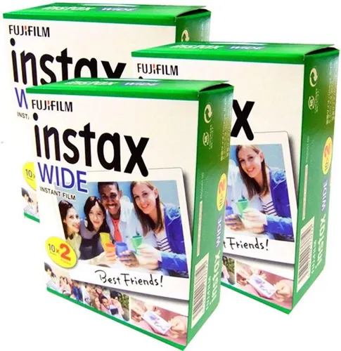 FUJIFILM Sofortbildfilm 3x Fuji Instax Wide Film Doppelpack - Doppelpack mit 60 Aufnahmen für kreative Sofortbilder, ideal für unvergessliche Momente und besondere Anlässe.