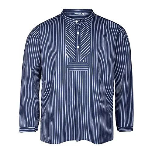 modAS Fischerhemd blau-weiß gestreift Übergröße 72 von modAS