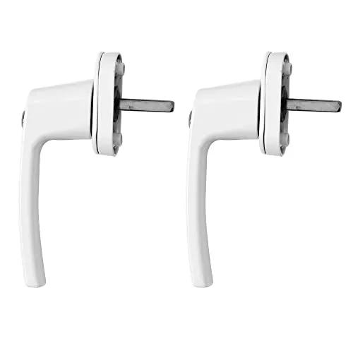 2X Fenstergriff Abschließbar Weiß Balkontürgriff Metall Balkontür Fenster Klinke Griff mit Schloss Sicherheitsfenstergriff Balkongriff Türgriff