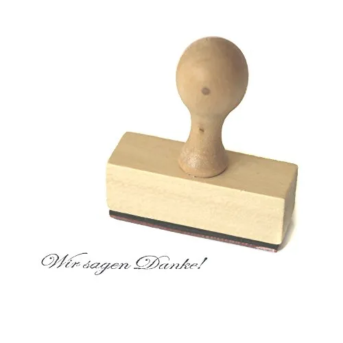 Frau WunderVoll Stempel Sagen Danke - aus Holz, Schrift-/ Motivgröße: 6 x 1,3 cm/Motivstempel Textstempel Gummi Holz Gummistempel Stempel Gastgeschenk Stempel Hochzeit Ministempel Dekostempel