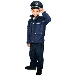 Maskworld Polizei-Kostüm Polizei Kinder Kostüm Deluxe in blau von MASKWORLD