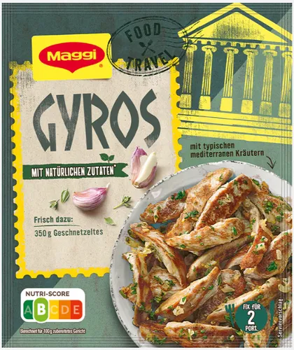 Maggi Food Travel Fix für Gyros Gewürz mit natürlichen Zutaten 30g MHD 05/2025