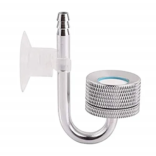 XLKJ Aquarium CO2 Diffusor, Aquarium CO2 Zerstäuber, Regler Reaktor für Aquarium Wasserpflanze, Silber