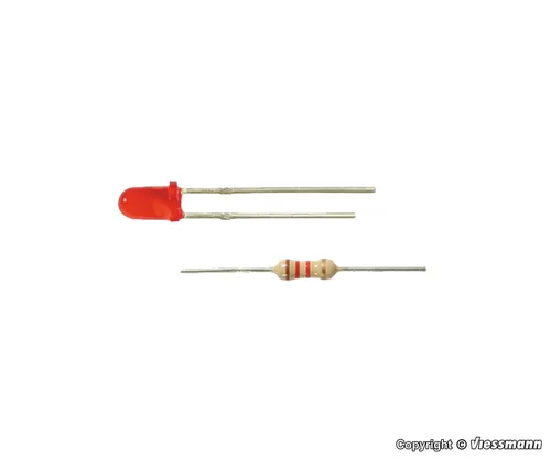 Viessmann 3550 4 Stück LEDs rot Ø 3 mm incl. Vorwiderstände