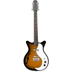 Danelectro 12 String 59 DC Hollow Body E-Gitarre - Semi-Hollow Body 12-saitige E-Gitarre mit charakteristischem Lipstick Pickup für einzigartigen Klang und stilvolles Design, ideal für kreative Musiker.