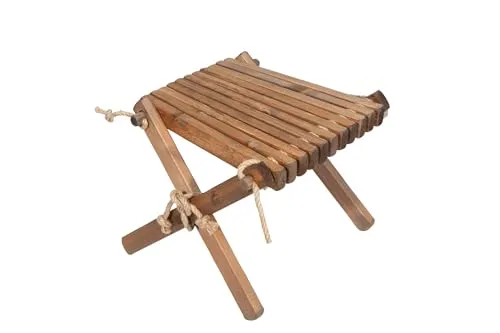 Jardinion Klapphocker & Beistelltisch 54 x 49 x 45cm - Vielseitiger Gartenhocker aus geöltem Holz für Balkon und Terrasse, als Fußablage oder Beistelltisch geeignet. Kompakt und wetterfest für maximalen Komfort!