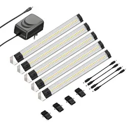 ledscom.de LED Unterbau-Leuchte SIRIS Eckmontage flach je 30cm je 370lm weiß 5er Set