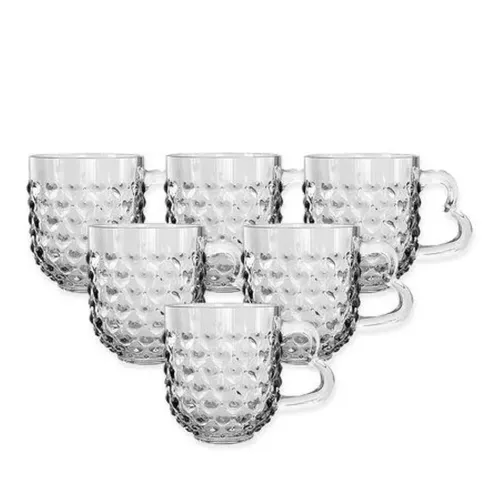 “6er-Set Noppen-Gläser mit Henkel – Elegant & robust”